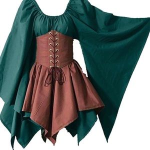 Renaissance Dress with extra large bell sleeves